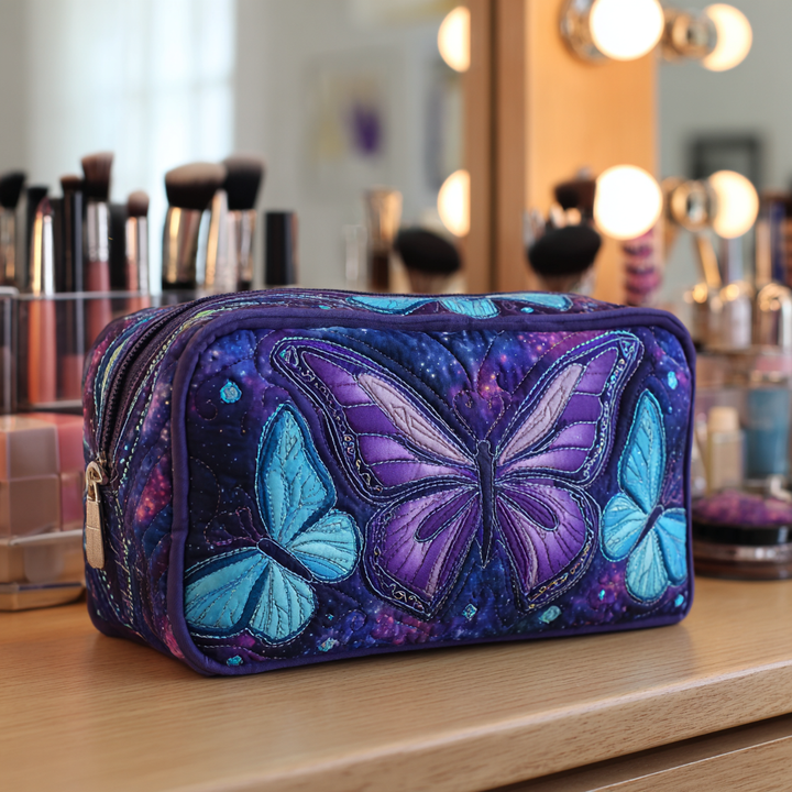 Trousse de Maquillage Matelassée Papillon