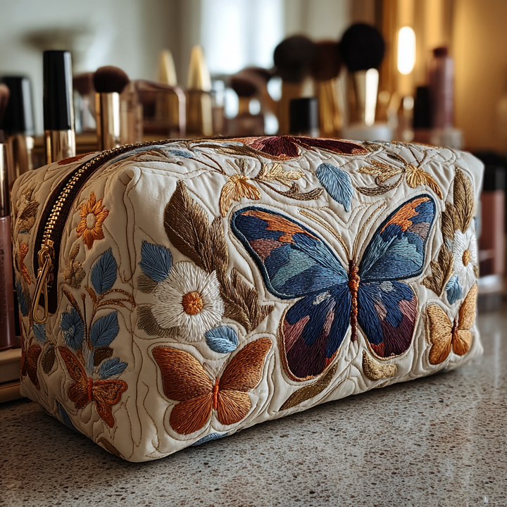 Trousse de Maquillage Matelassée Papillon Murmure