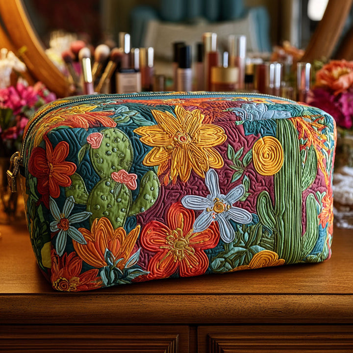 Trousse de Maquillage Matelassée Cactus Carnival