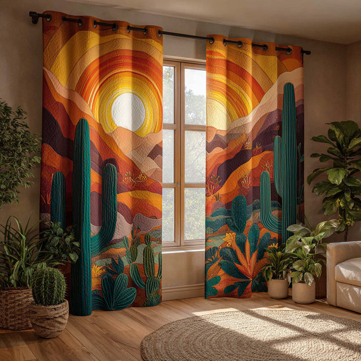 Rideaux Matelassés Cactus Sunset Bloom NCU0HH1483