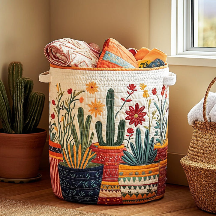 Panier à linge matelassé Cactus Sunset NCU0PVL652