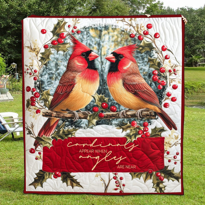 Les cardinaux apparaissent lorsque les anges sont proches - Tenture en patchwork NCU0TL1050