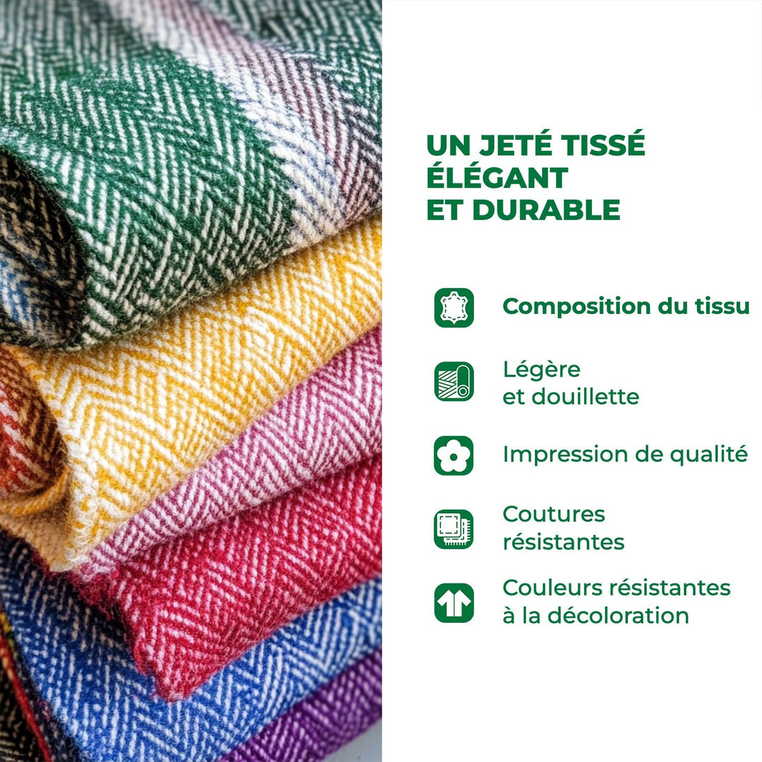 Couverture en Tissage avec Charme d'Ours