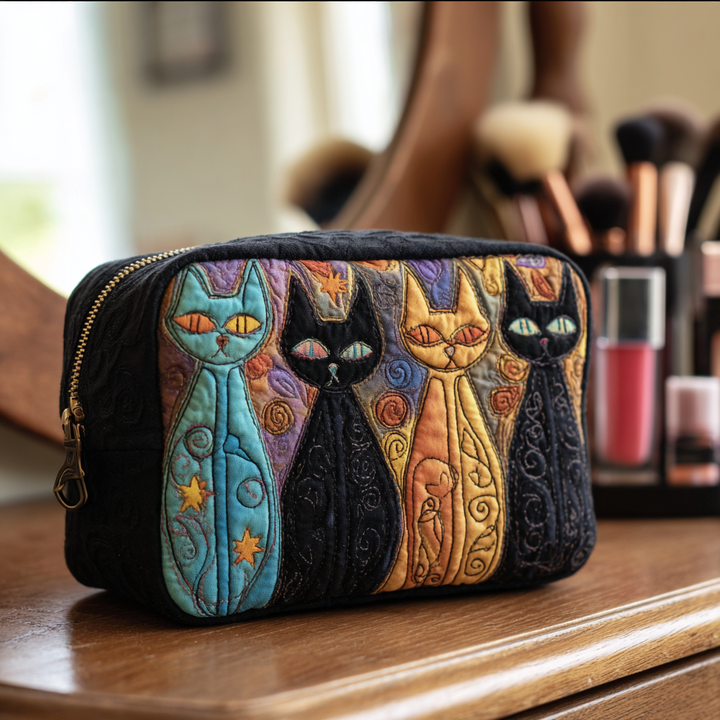 Trousse de maquillage matelassée Cat Dreams