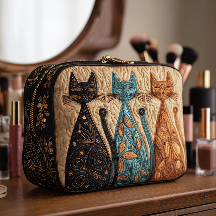 Sac de maquillage matelassé Cat Harmony