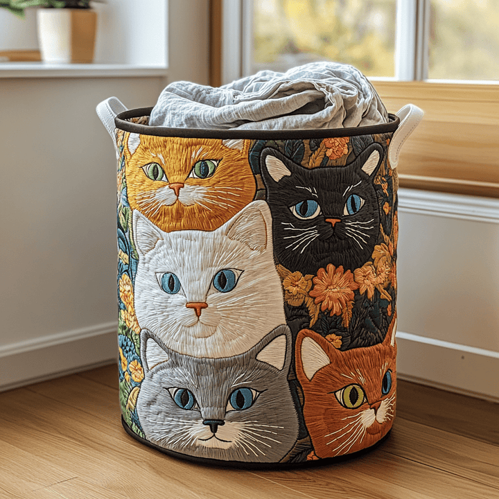 Panier à Linge Matelassé Chat Prairie NCU0DDK803