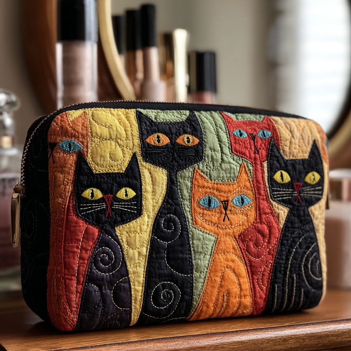 Trousse de maquillage matelassée Chat Esprit