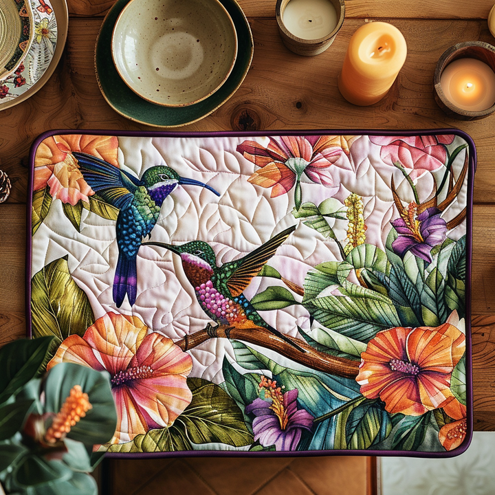 Nappe Quiltée Charmante avec Colibris NCU0TH111