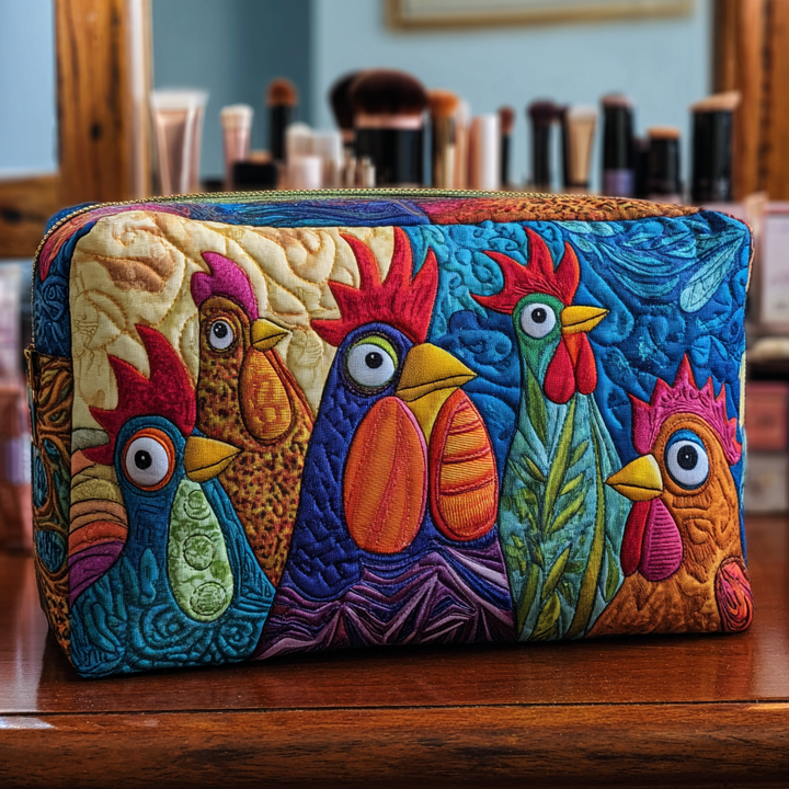 Trousse de Maquillage Matelassée Poule