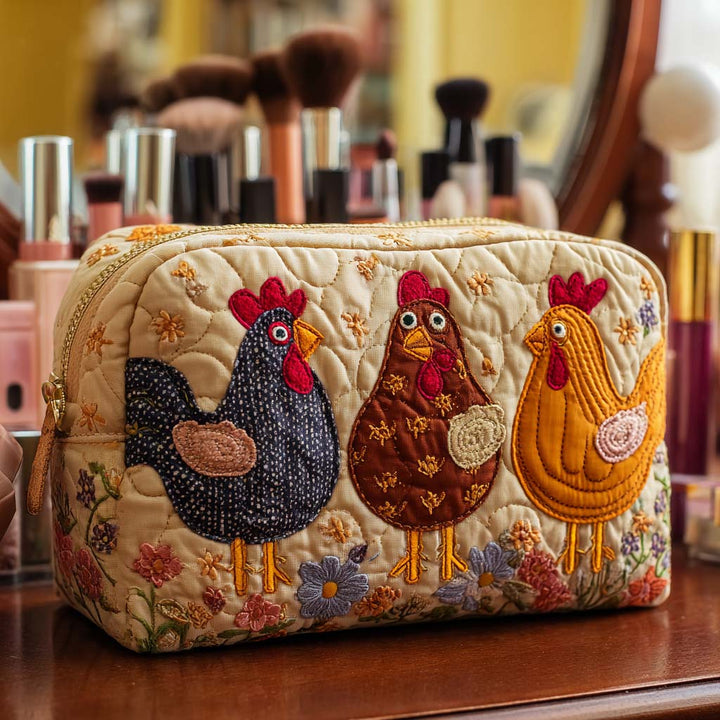 Trousse de Maquillage Matelassée Chicken Charm