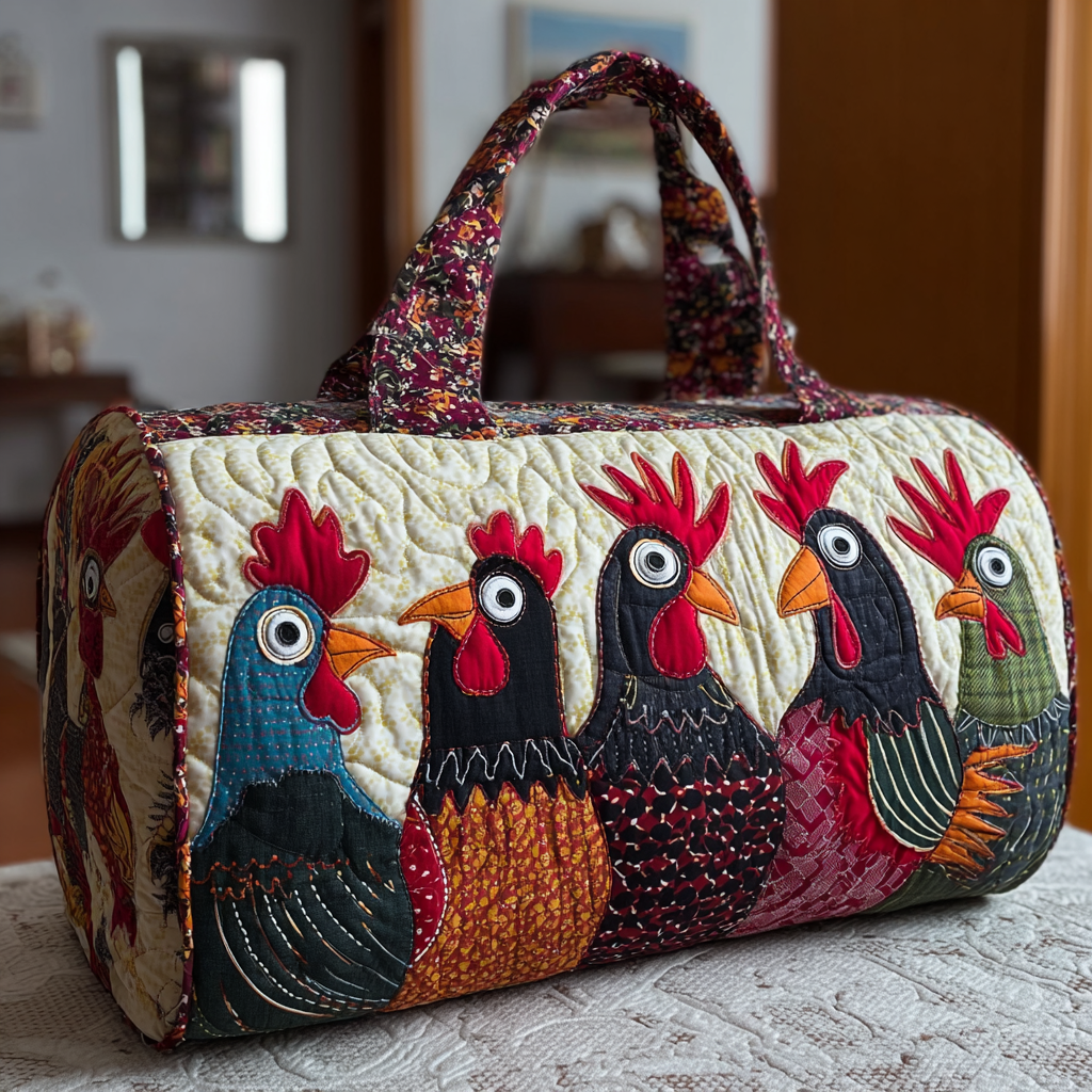 Sac de voyage matelassé Chicken Garden