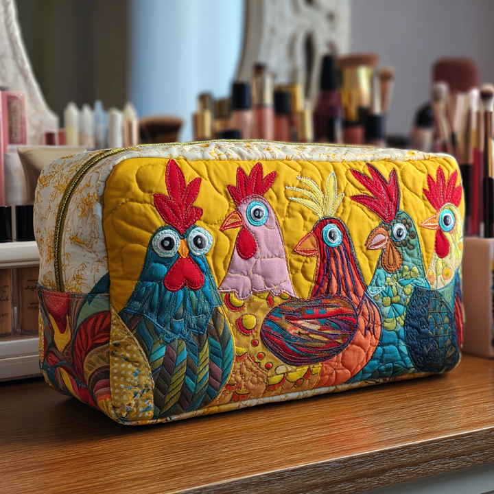 Trousse de Maquillage Matelassée Poule