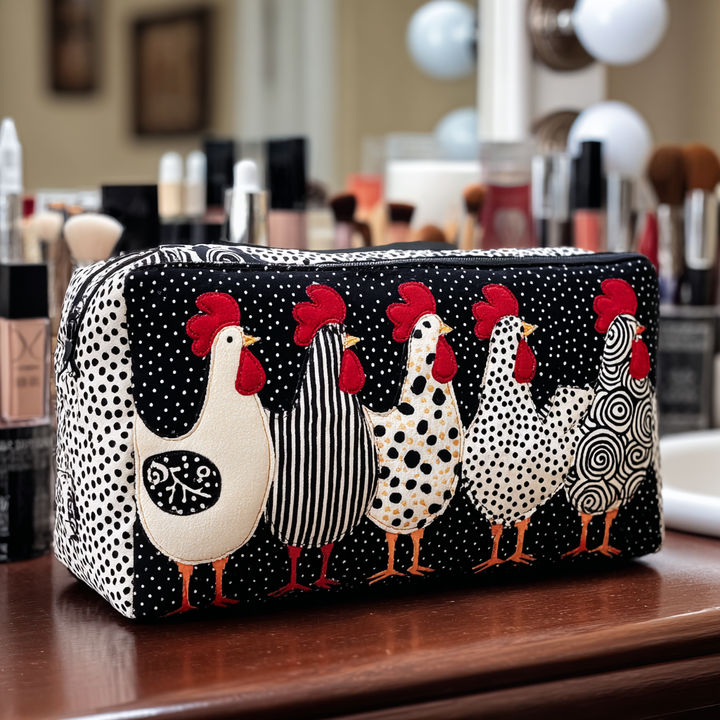 Trousse de Maquillage Matelassée Poule