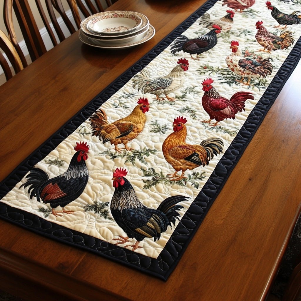Couverture de Table Matelassée "Chickens In Bloom" NCU0PT365