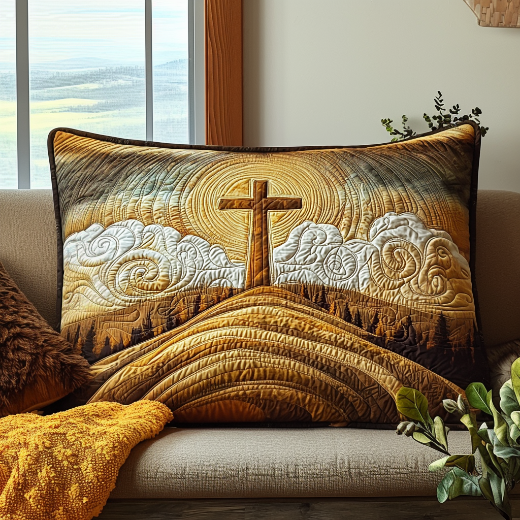 Housse de Coussin Matelassée Christian Cross Sunrise NCU0DV6474
