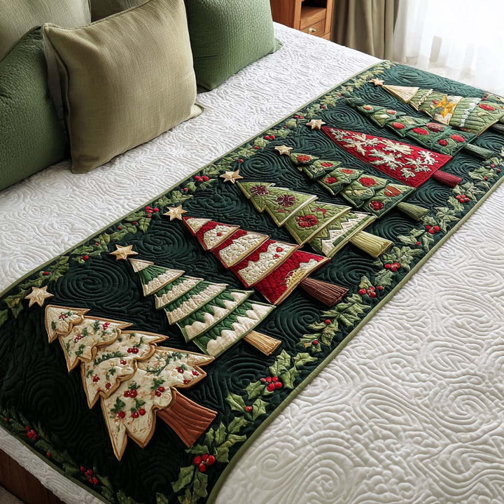 Couverture de Lit Matelassée Forêt de Noël