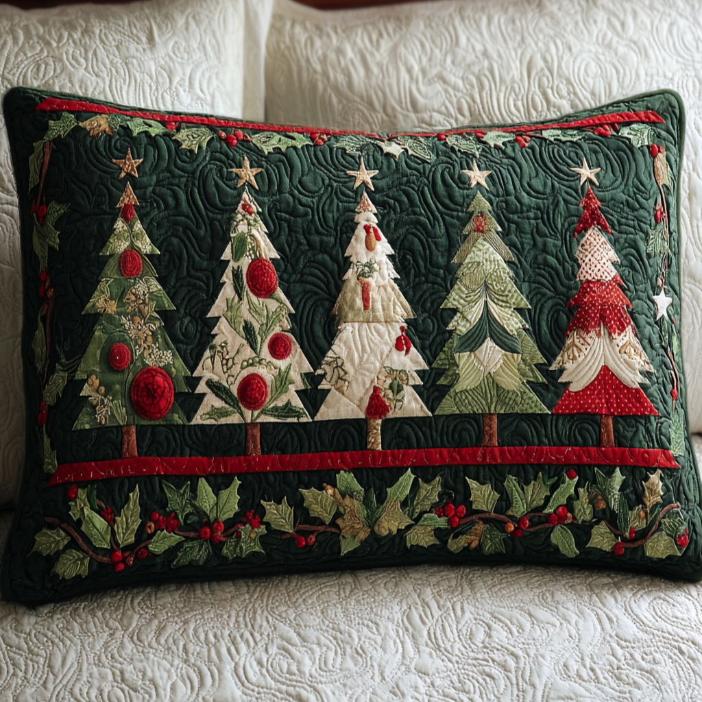 Housse de Coussin Matelassée Forêt de Noël NCU0NT9891