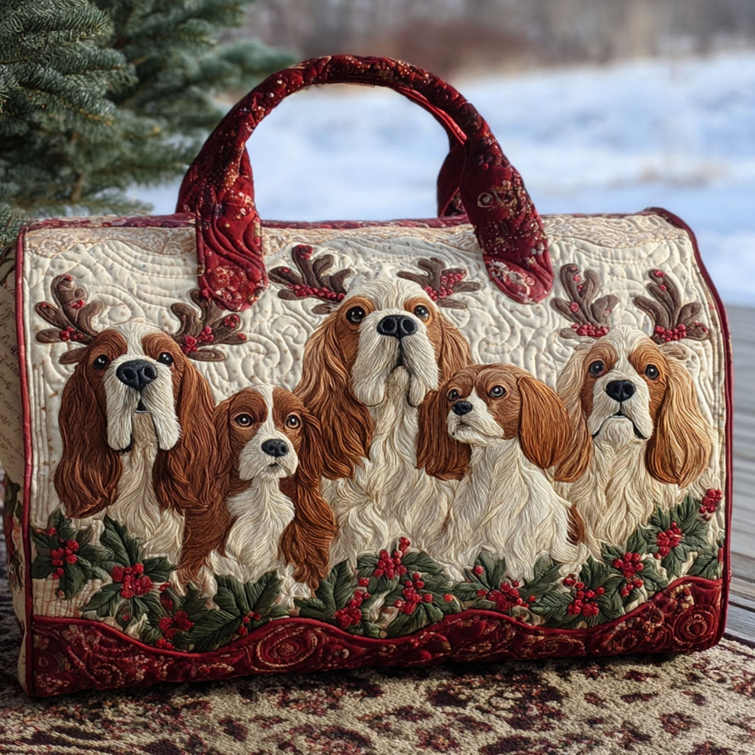 Sac de voyage matelassé Christmas Spaniel