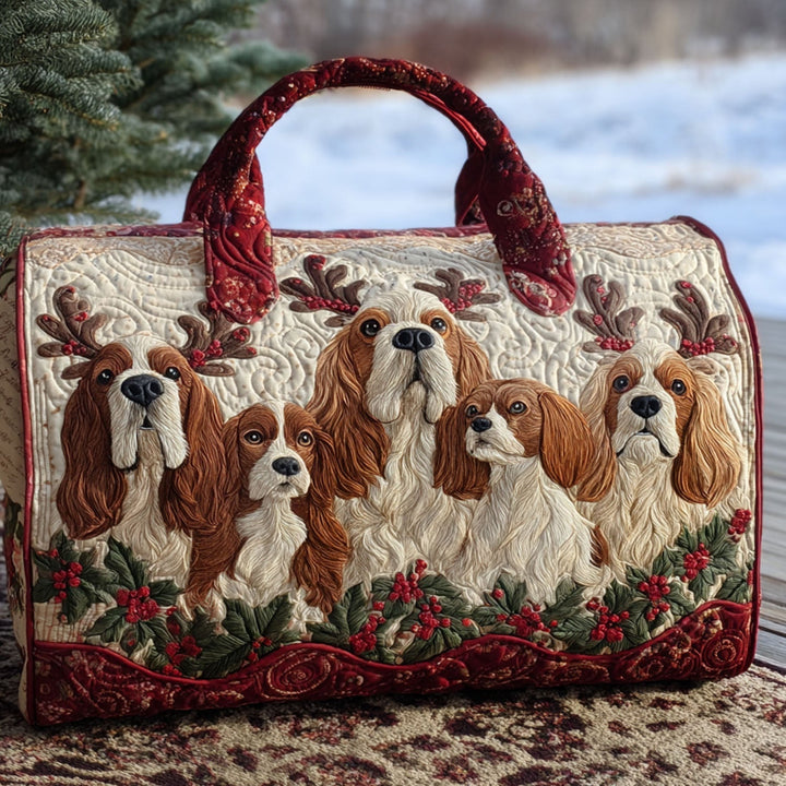 Sac de voyage matelassé Christmas Spaniel