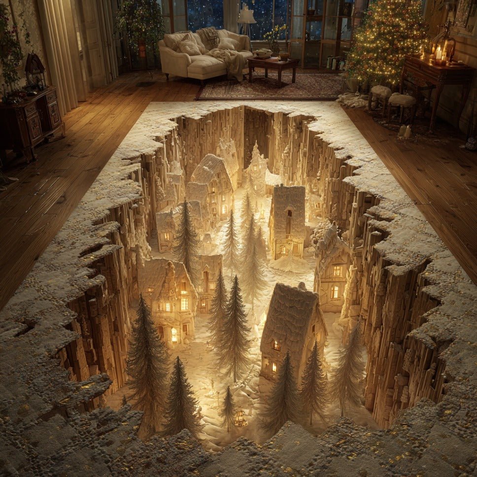 Christmas Village Light Area Rug NCU0DV8320