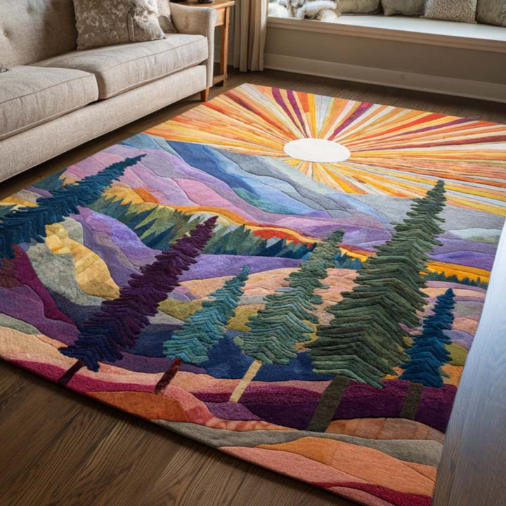 Tapis de zone Coloré au Lever du Soleil NCU0NT10274