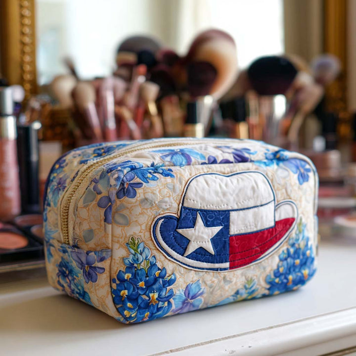 Trousse de Maquillage Matelassée en Forme de Chapeau de Cowboy