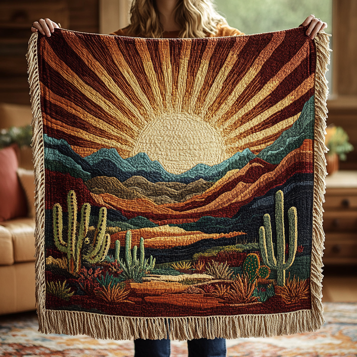 Couverture Tissée Cactus Confortable