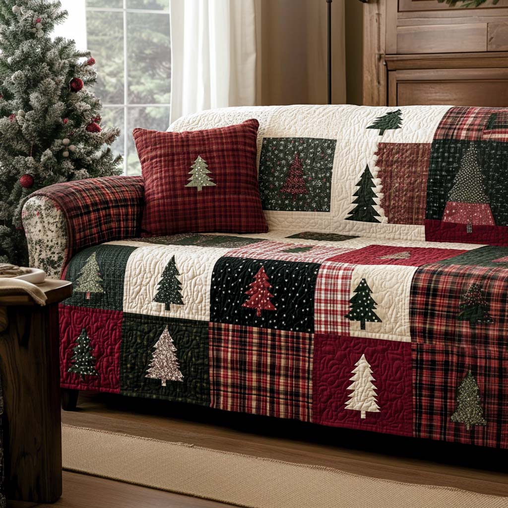 Housse de canapé matelassée de Noël