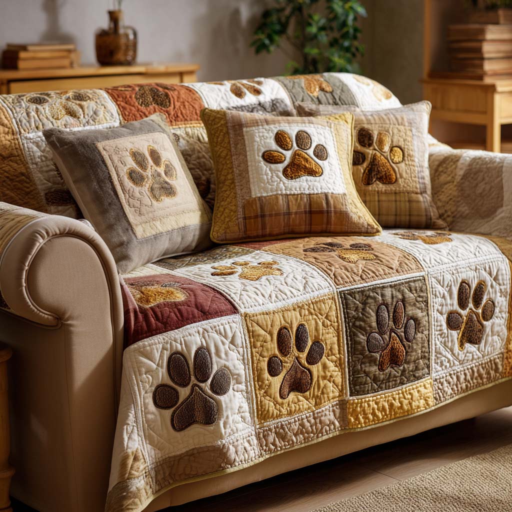 Housse de canapé matelassée Cozy Paw