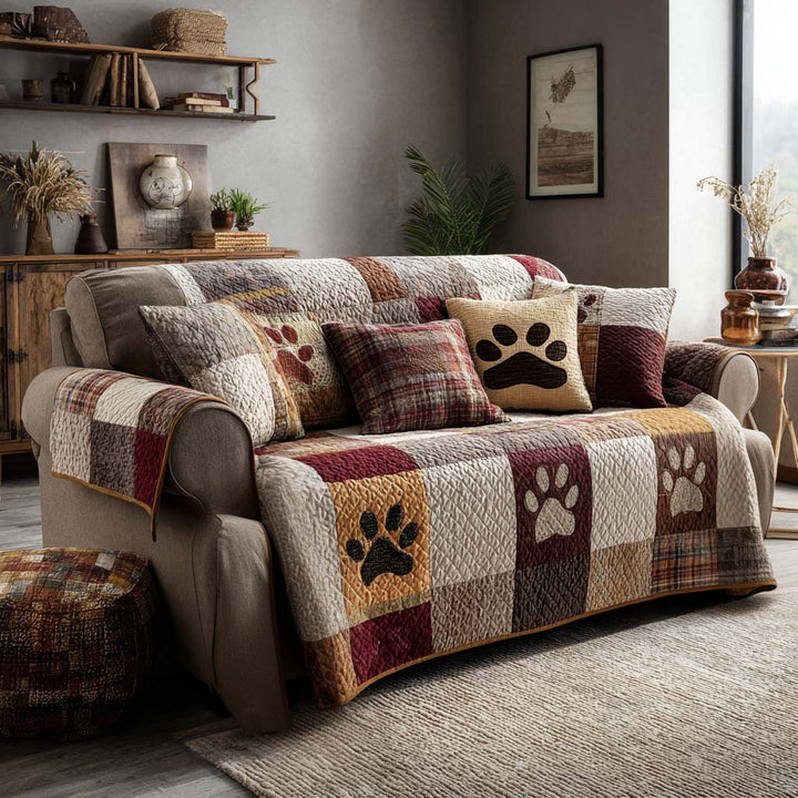 Housse de canapé matelassée Cozy Paws