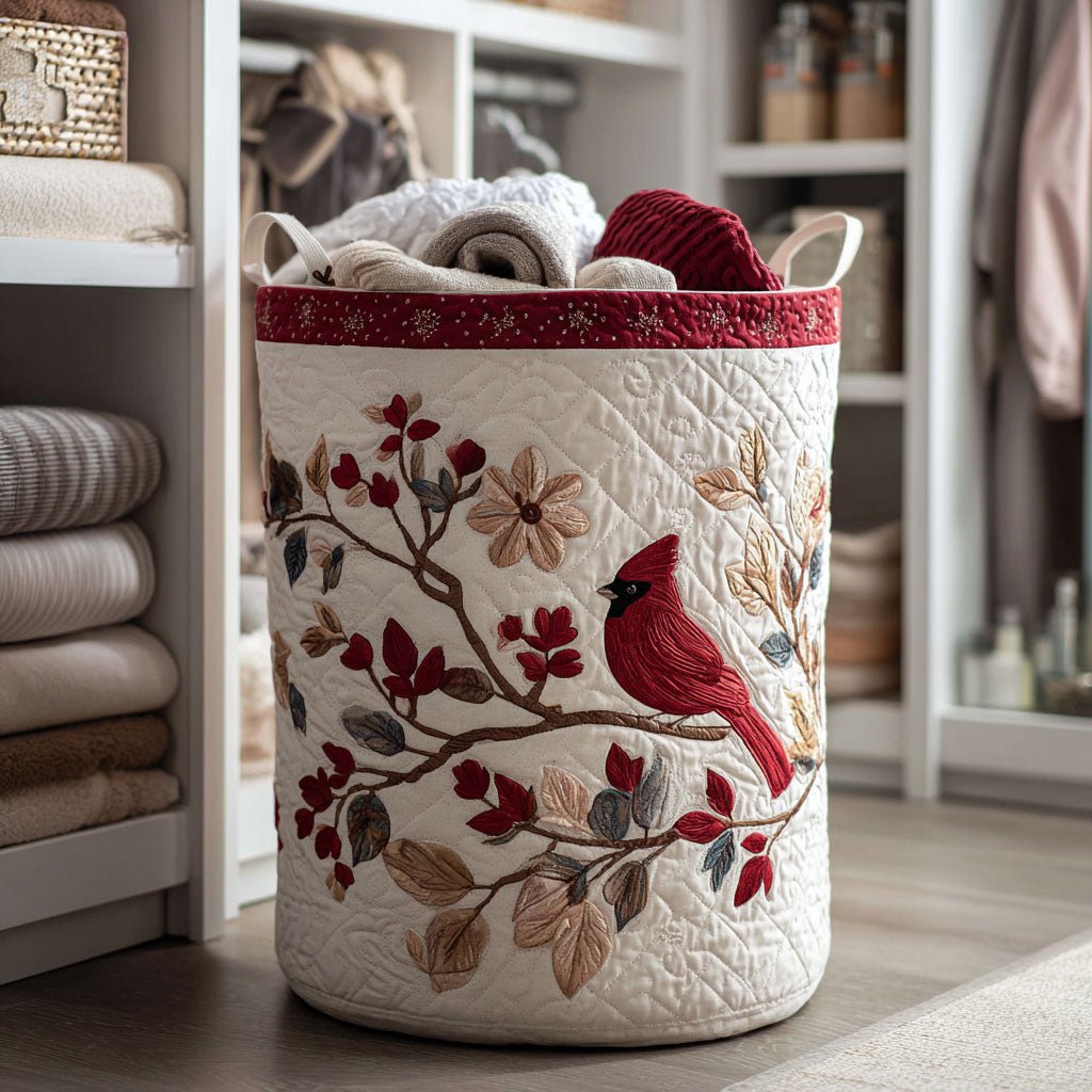 Panier à Linge Matelassé Feuilles Cramoisies NCU0NTV095