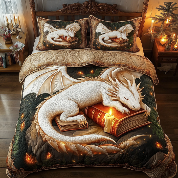 Ensemble de literie matelassé Dragon 3 pièces