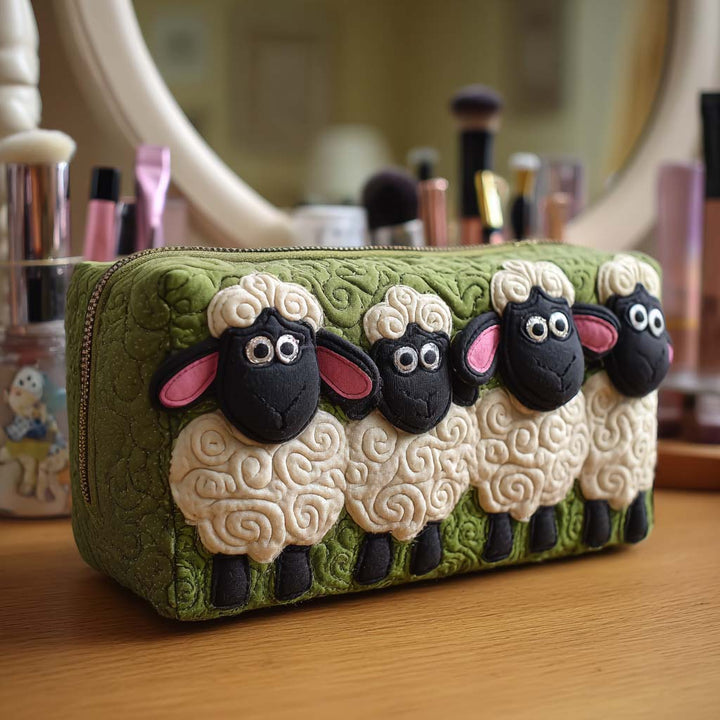 Trousse de Maquillage Matelassée en Mouton