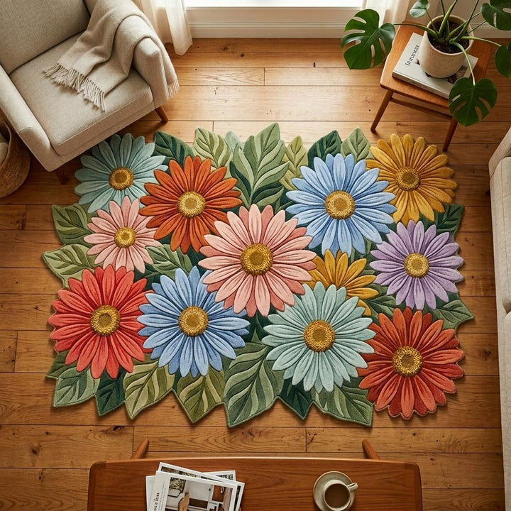 Tapis en forme personnalisée Daisy Bloom NCU0TD2651
