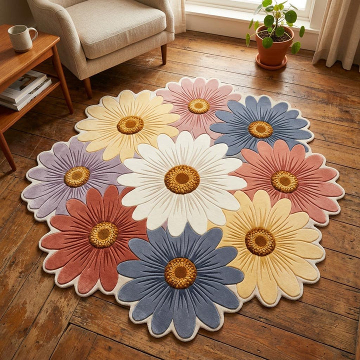 Tapis de forme personnalisée Daisy Fields NCU0TD2655