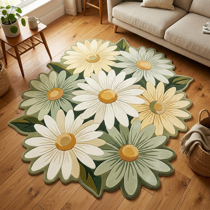 Tapis de Forme Personnalisée Daisy Garden NCU0TD2653