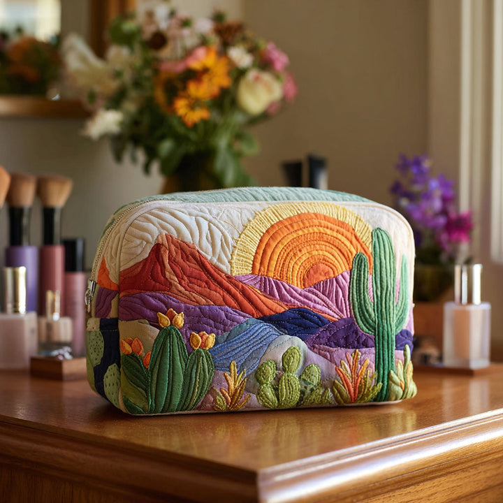 Trousse de Maquillage Matelassée Aube du Désert