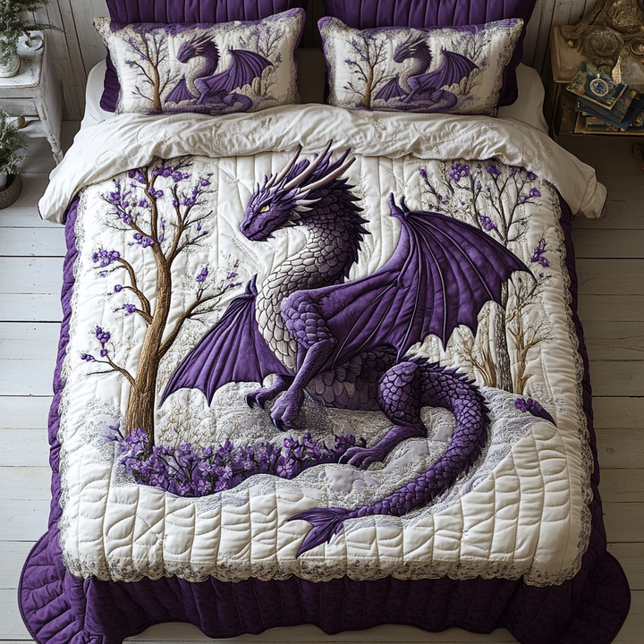 Ensemble de literie matelassé Dragon 3 pièces