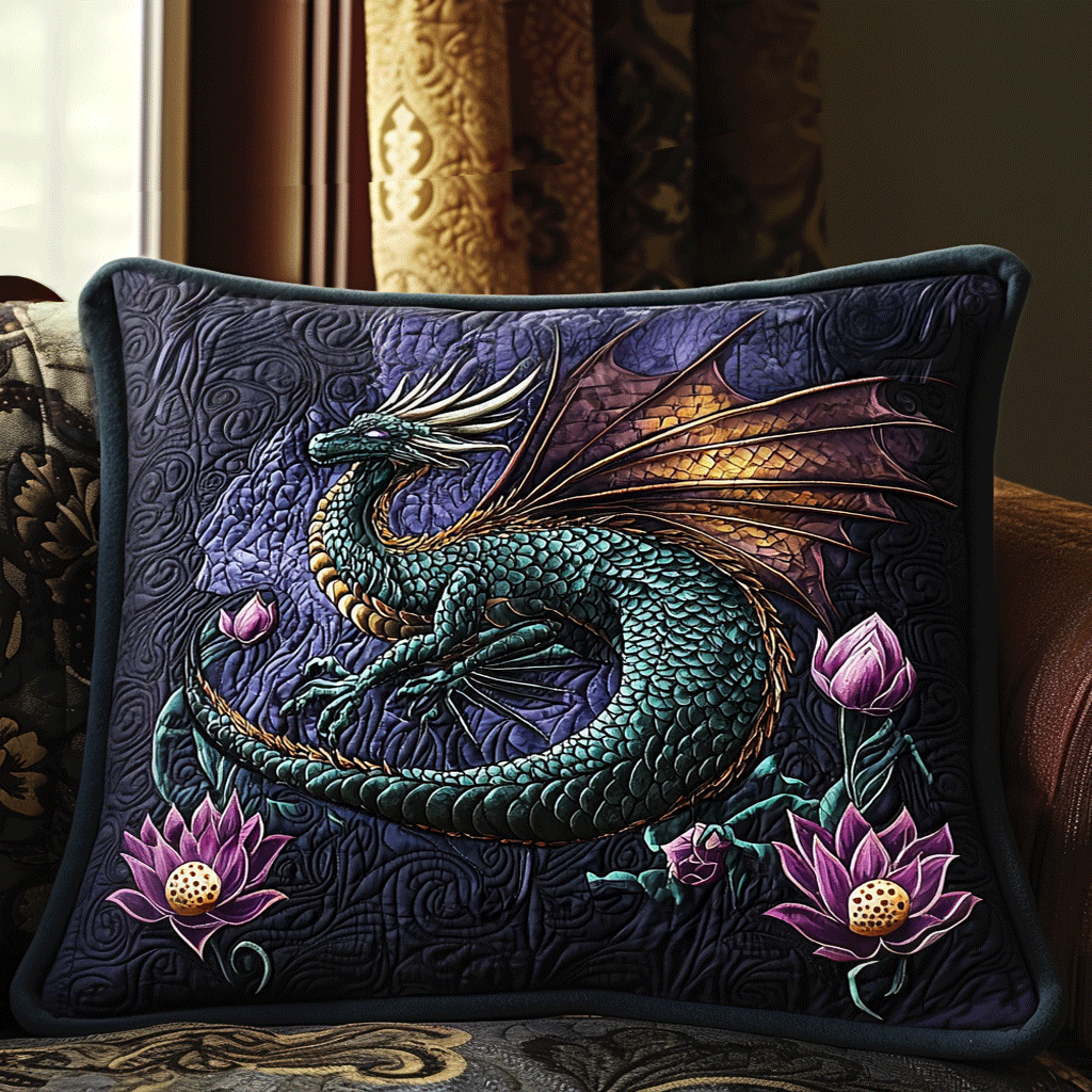 Housse de Coussin Matelassée Dragon Realm NCU0DV6469