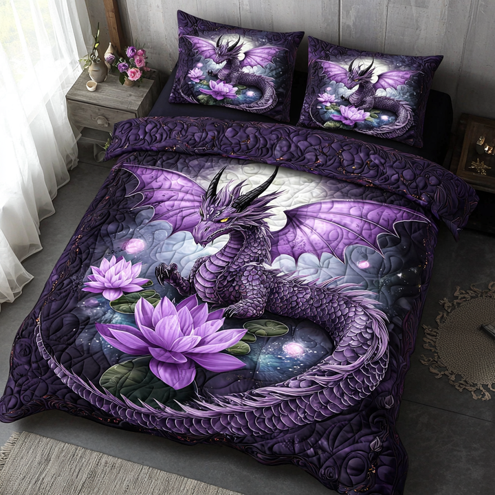 Ensemble de literie matelassé Dragon 3 pièces