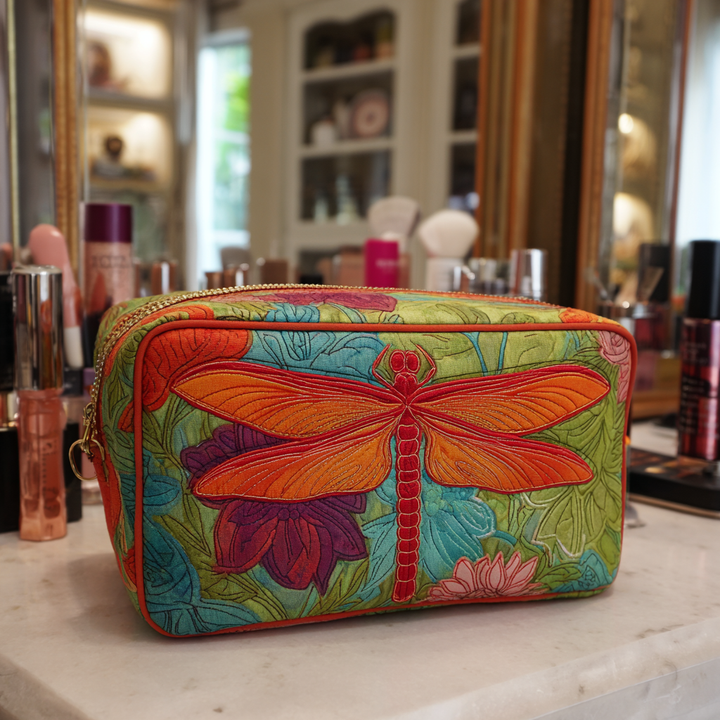 Trousse de Maquillage Matelassée Dragonfly Bloom