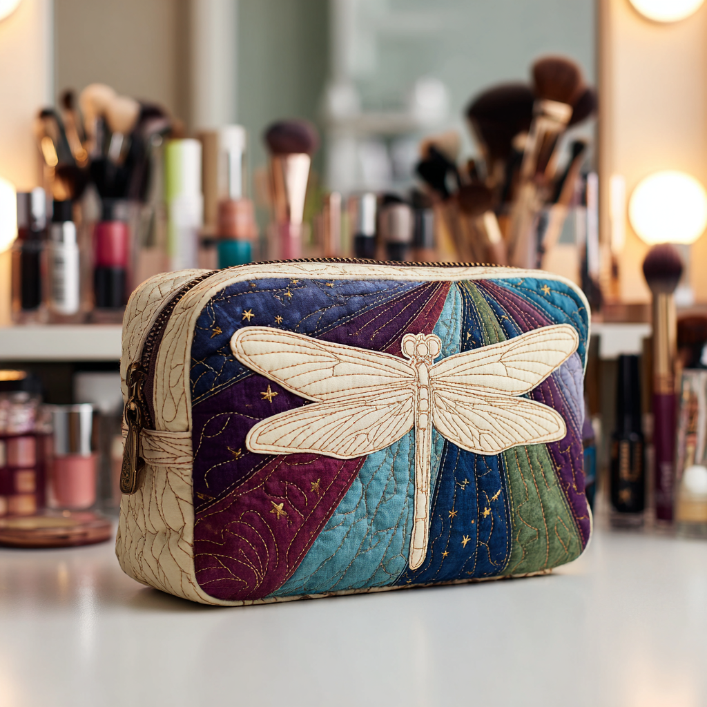 Trousse de Maquillage Matelassée Libellule