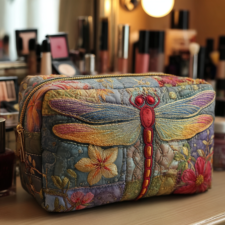 Trousse de Maquillage Matelassée Libellule
