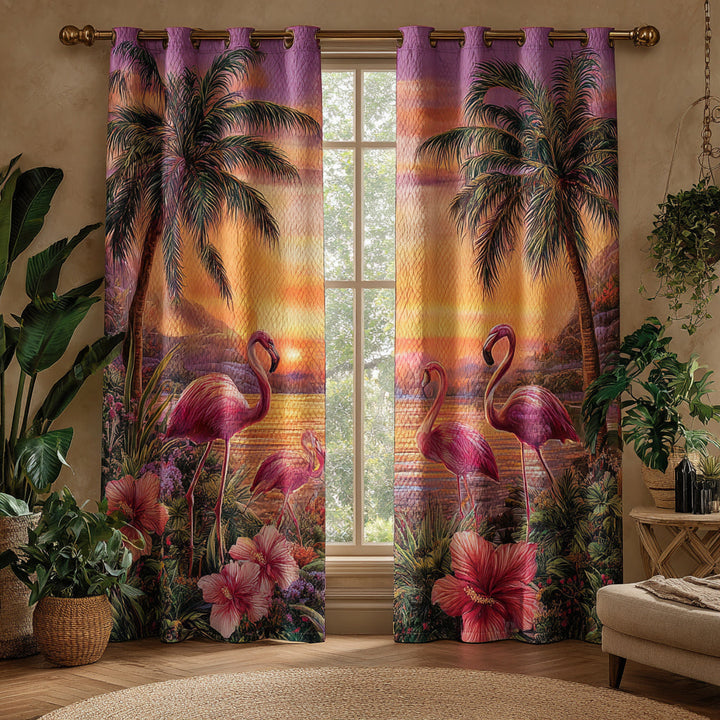Rideaux matelassés Flamant Rose Dusk NCU0HH1724