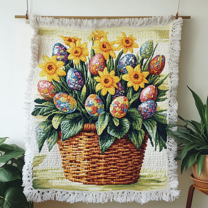 Couverture en Tissu Tissé Lapins de Pâques NCU0NT4731