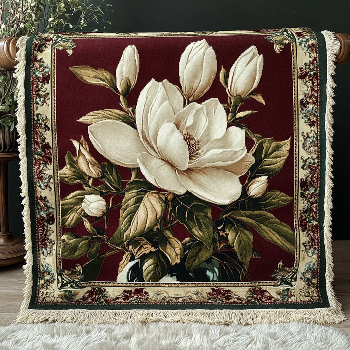 Couverture en Tissé Élégante Magnolia