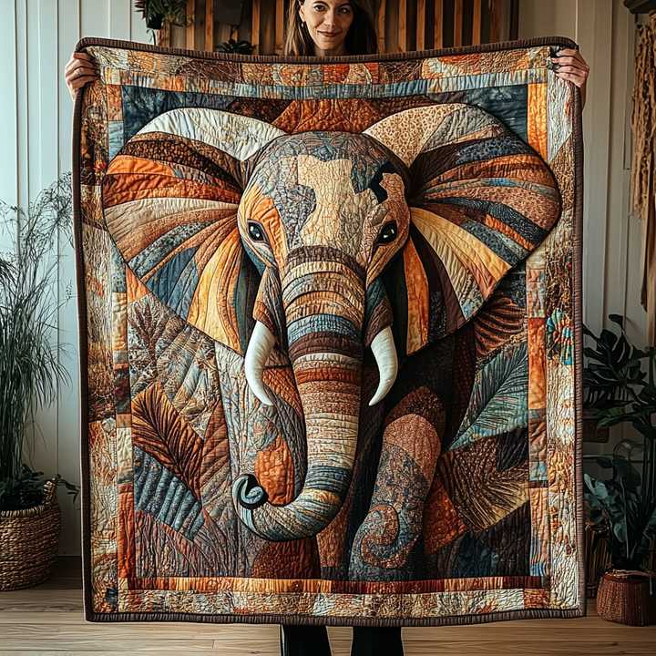 Couverture matelassée Échos d’Éléphants NCU0DK2125