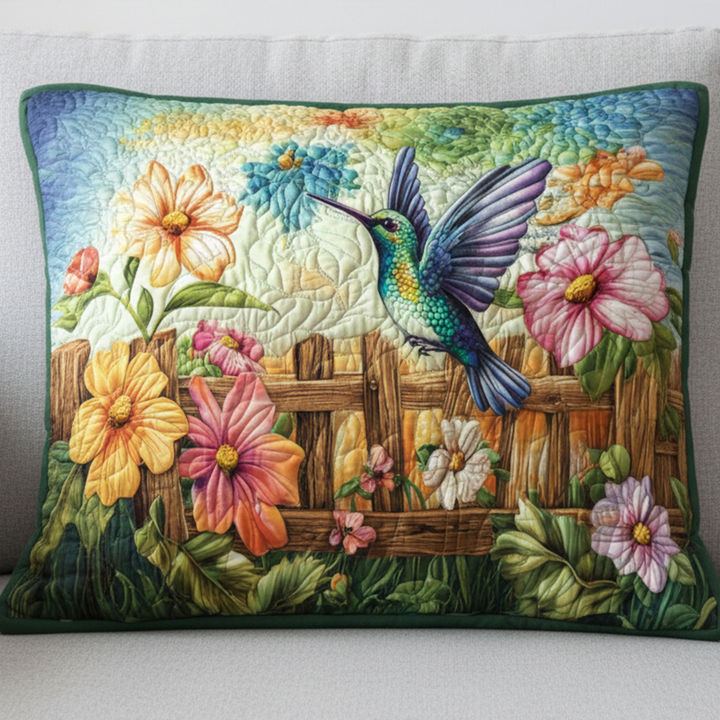 Housse de Coussin Matelassée Émeraude Grâce NCU0NT10579
