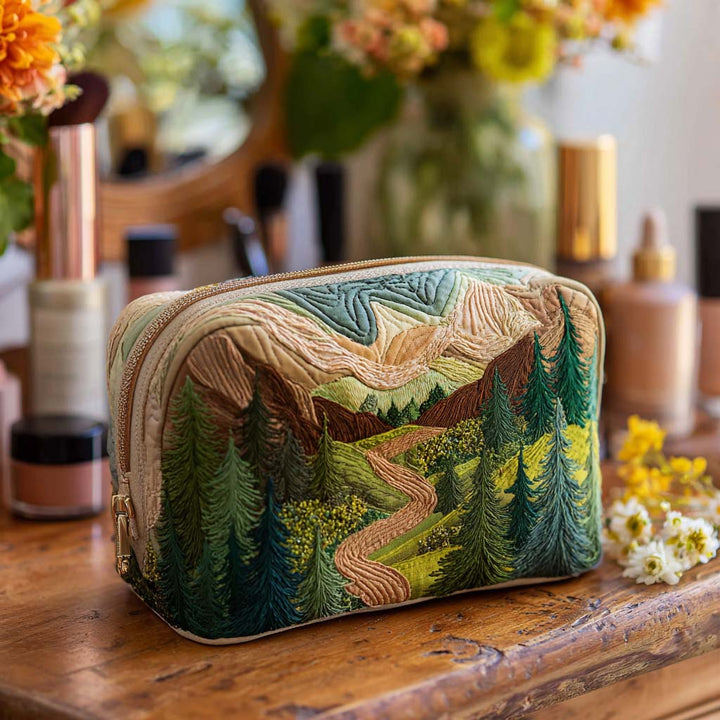 Trousse de Maquillage Matelassée Émeraude