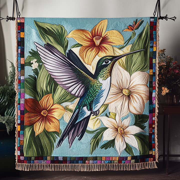 Couverture tissée en émeraude